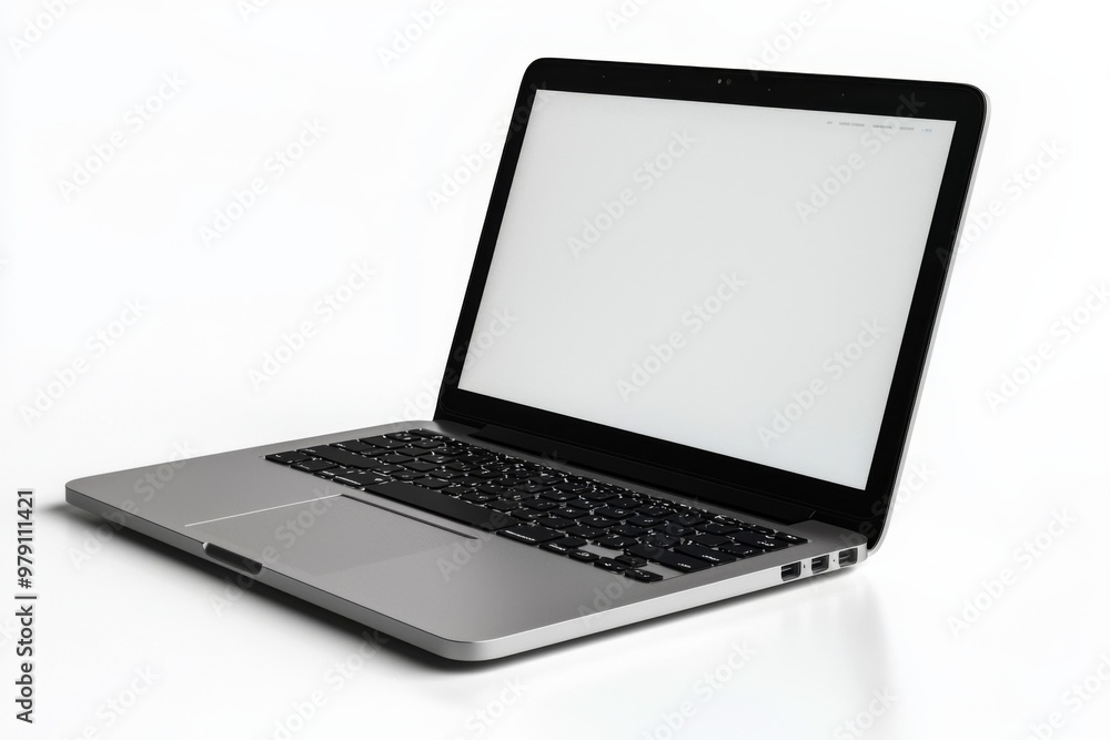 Laptop Mockup on Isolated white background created with Generative AI Laptop Mockup on Isolated white background created with Generative AI