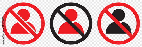 Block Vector flat style illustration of access blocked sign isolated on transparent background. EPS 10.