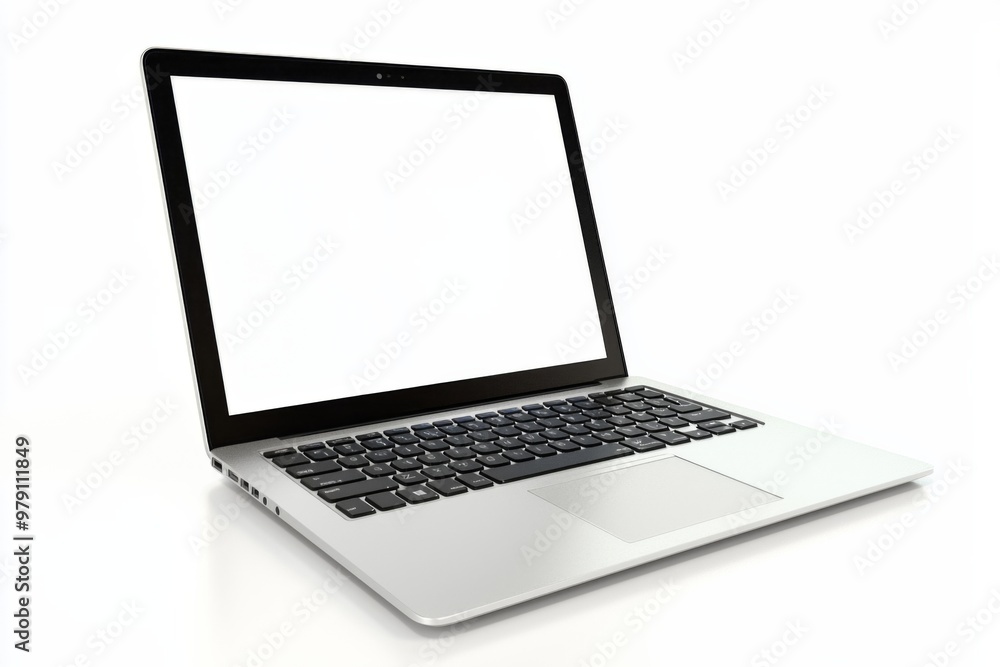 Laptop Mockup on Isolated white background created with Generative AI Laptop Mockup on Isolated white background created with Generative AI