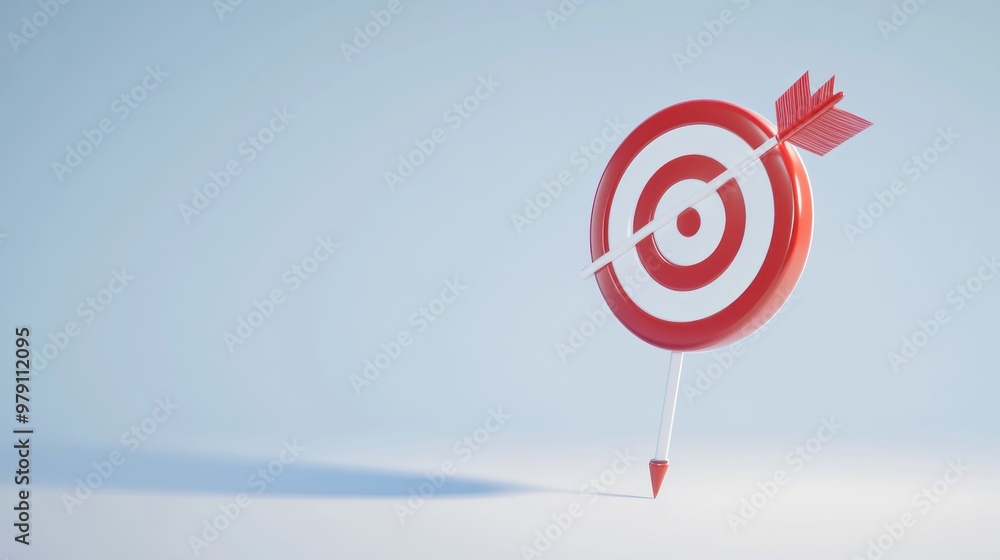 A red and white target with an arrow, symbolizing focus and goal achievement. A red and white target with an arrow, symbolizing focus and goal achievement.