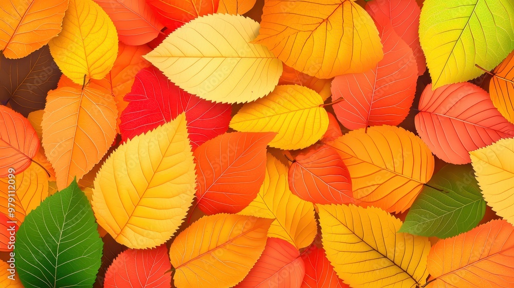 Fototapeta premium Autumn Leaves Background Colorful Fall Foliage Texture