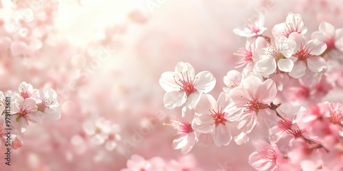 A serene close-up of pink cherry blossoms in soft light, symbolizing beauty and renewal.