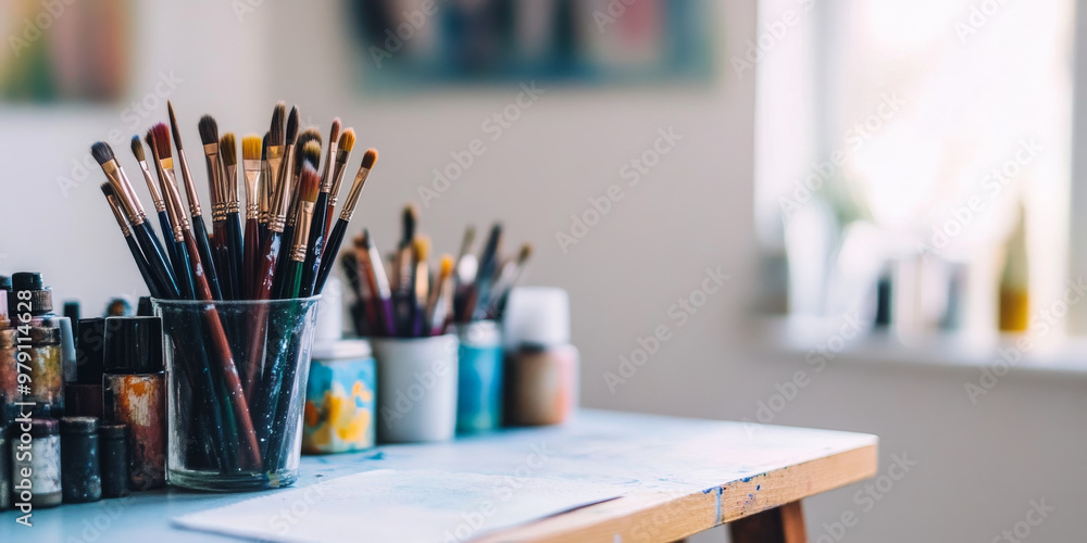 An art studio desk covered with paint, sketchbooks, pencils, and brushes, showcasing a creative workspace for drawing, painting, and artistic exploration.
An art studio desk covered with paint, sketchbooks, pencils, and brushes, showcasing a creative workspace for drawing, painting, and artistic exploration.