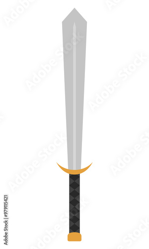 Sword flat icon isolated on white background.