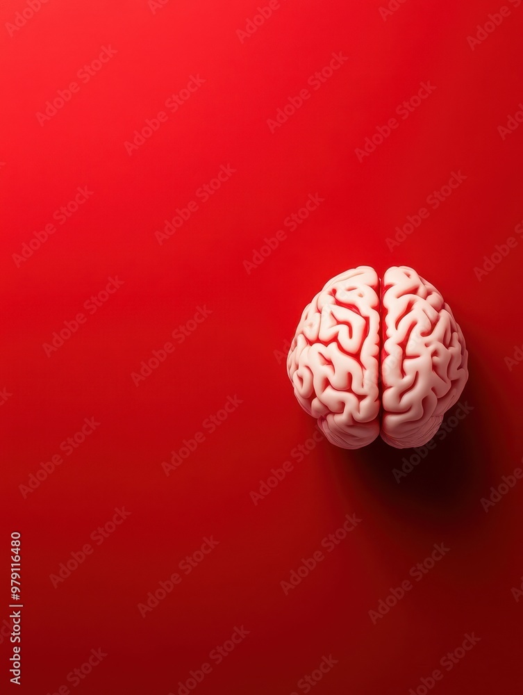 An artistic representation of a brain on a vibrant red background, symbolizing creativity and cognitive function. An artistic representation of a brain on a vibrant red background, symbolizing creativity and cognitive function.