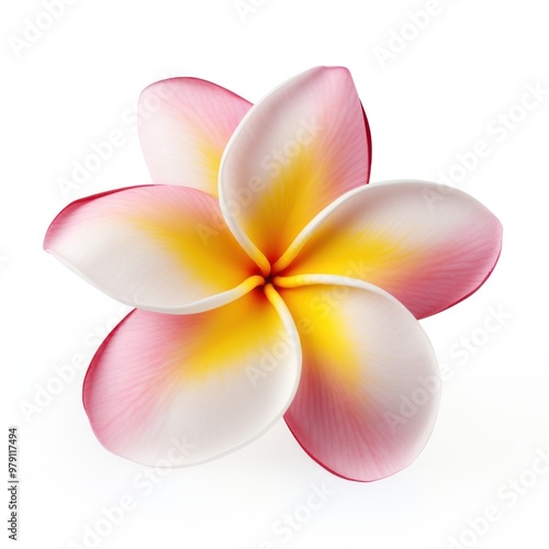 Vibrant tropical plumeria flower