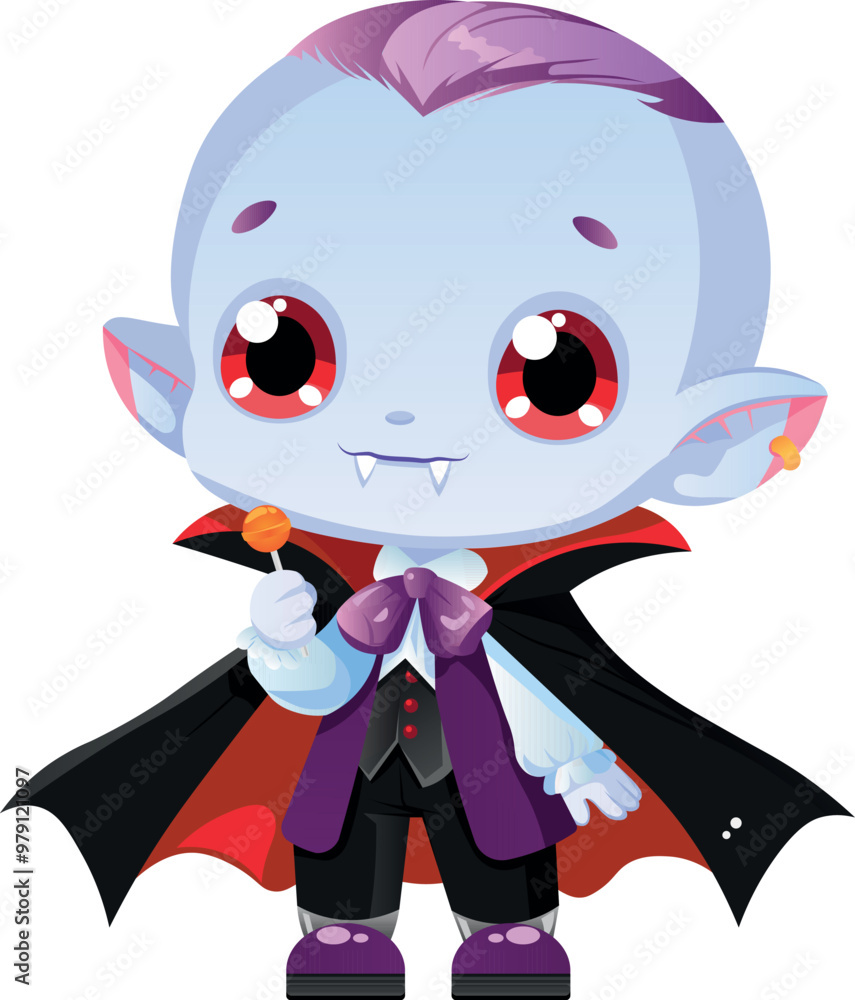 A little vampire with candy A little vampire with candy