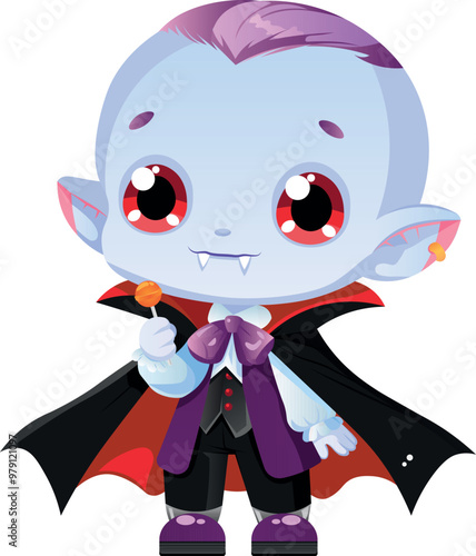 A little vampire with candy