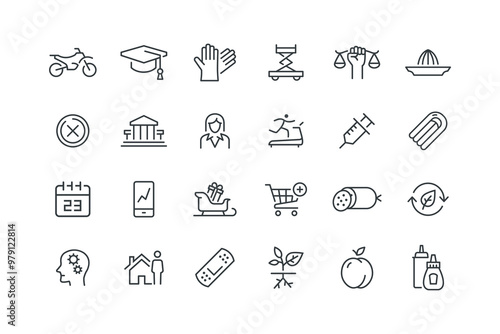 Air mattress pool inflatable, Artificial intelligence robot, vector illustration, icons set