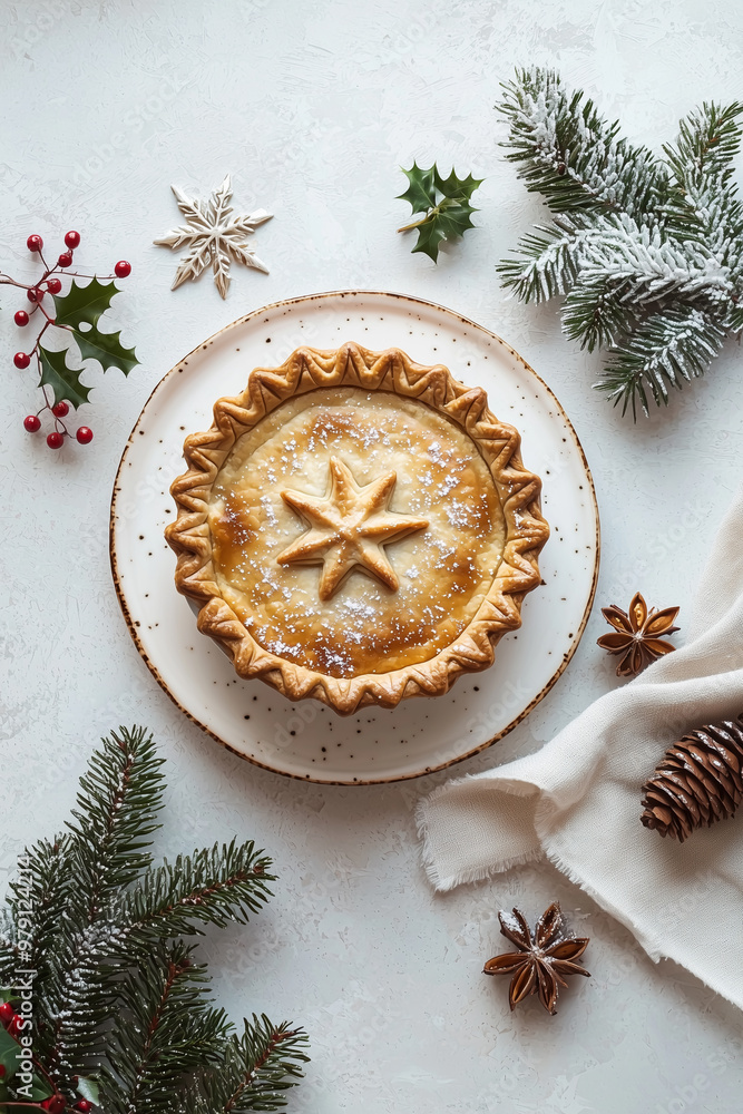 Unique and beautifully presented Christmas dish, such as a star-shaped cake or gingerbread cookies, placed on a simple, neutral background. Unique and beautifully presented Christmas dish, such as a star-shaped cake or gingerbread cookies, placed on a simple, neutral background.
