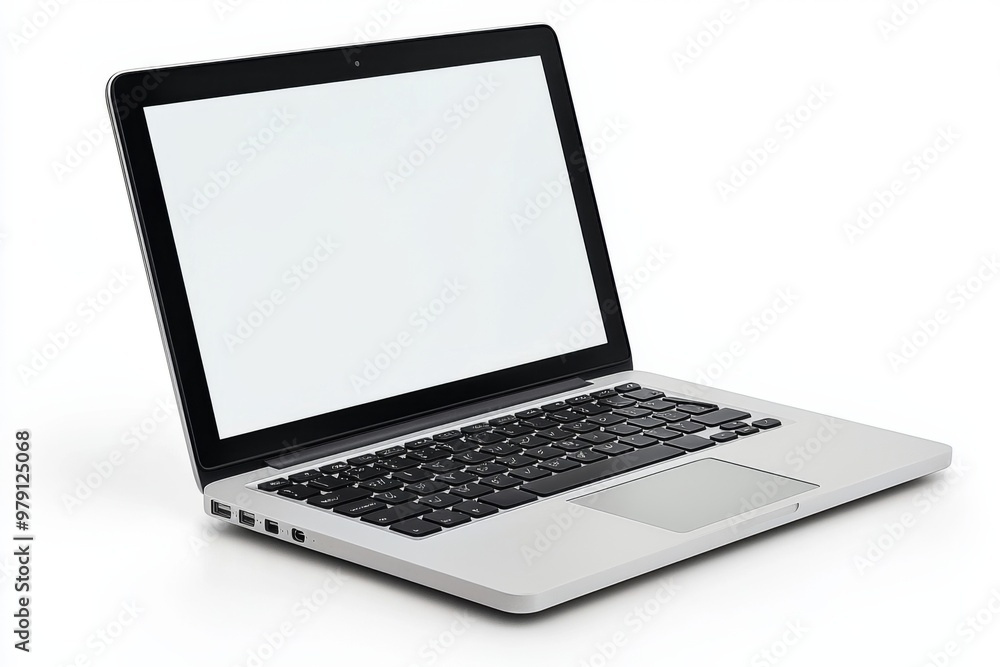 Laptop Mockup on Isolated white background created with Generative AI Laptop Mockup on Isolated white background created with Generative AI