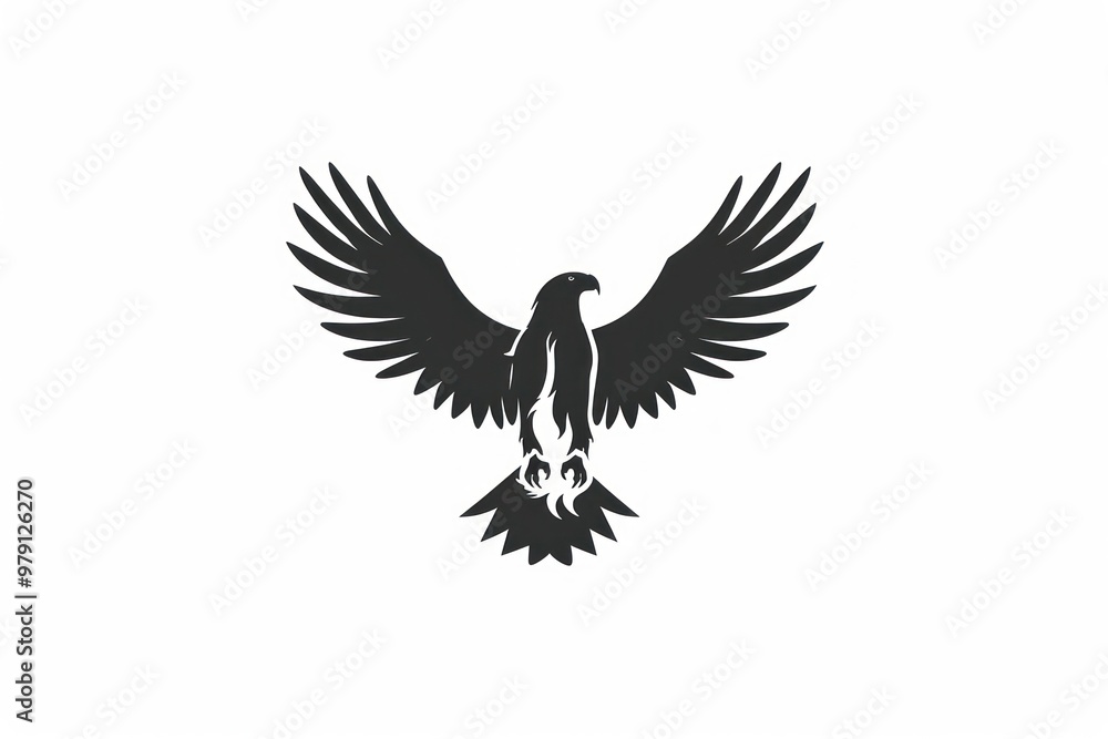 Obraz premium Eagle silhouette clip art vulture animal flying.