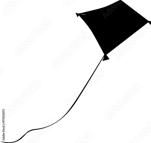 flying kite silhouette illustration