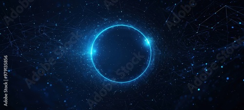 Abstract blue glowing circle