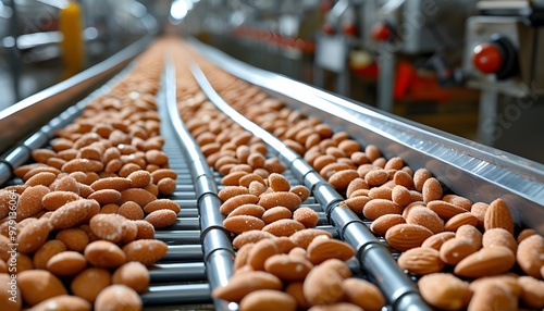 Automated conveyor line for efficient dragee production in a modern manufacturing facility photo