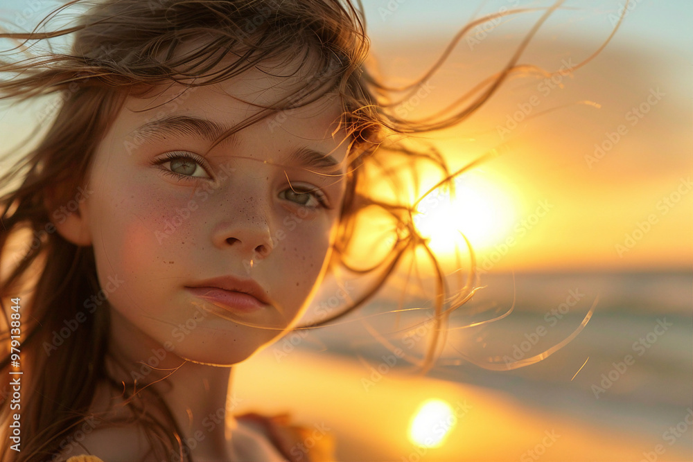 Photorealistic beautiful young woman on the seashore generative AI Photorealistic beautiful young woman on the seashore generative AI