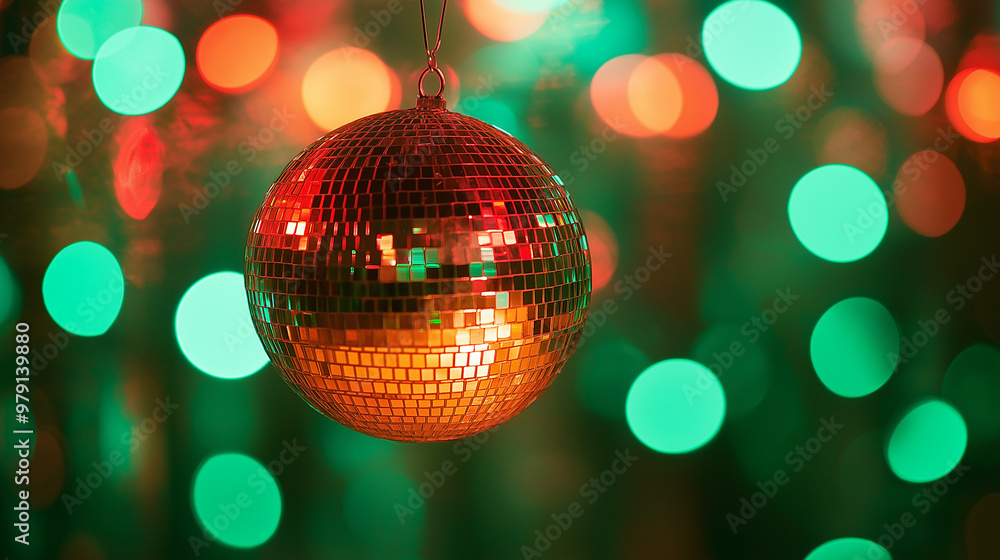 Obraz premium disco ball with lights on a disco