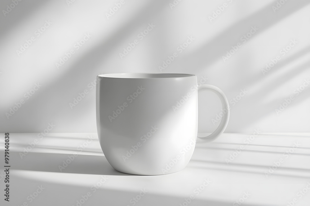 Obraz premium A white coffee cup on a black background