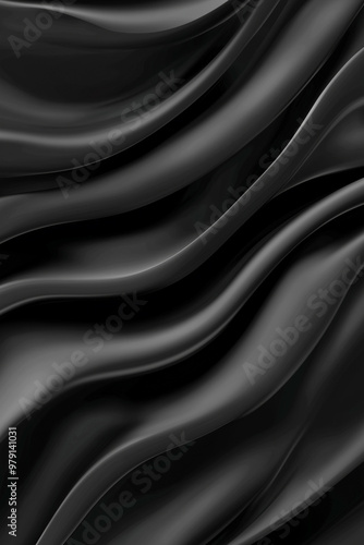 A black and white image of a black fabric with a wavy pattern