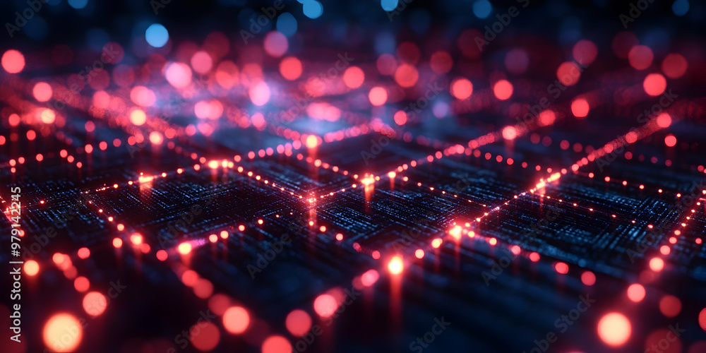 Abstract Red Data Network Connections Illustration Abstract Red Data Network Connections Illustration