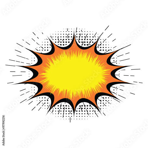 Explosion Pop art cartoon comic isolated. Vector illustration