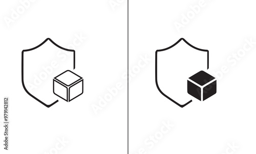 Secure Delivery Icons | Solid and Line Styles