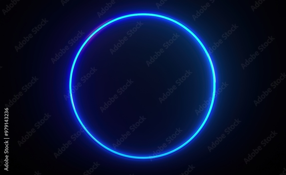 Bright blue neon circle Bright blue neon circle