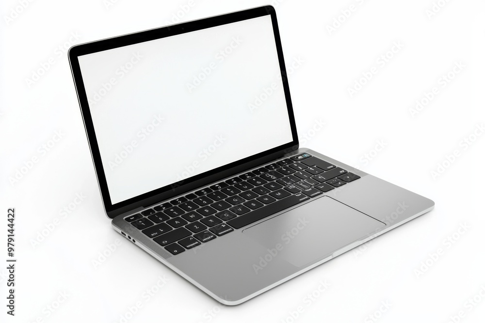 Laptop Mockup on Isolated white background created with Generative AI Laptop Mockup on Isolated white background created with Generative AI