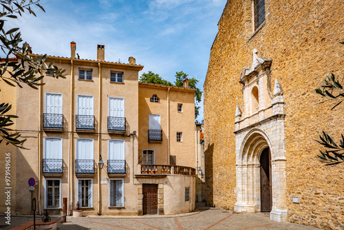 Céret, Pyrénées-Orientales, France: Facade of Saint-Pierre Church