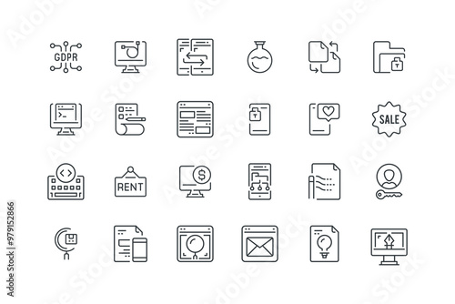 Code, Coding, Digital Art, File Exchange, set of icons for web design, vector illustration