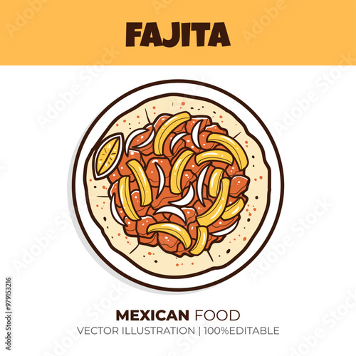 Mexican food fajita vector illustration
