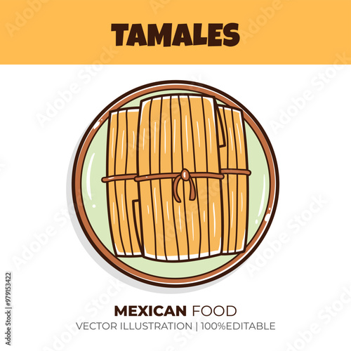 Mexican food tamales vector illustration