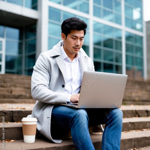 person working on laptop