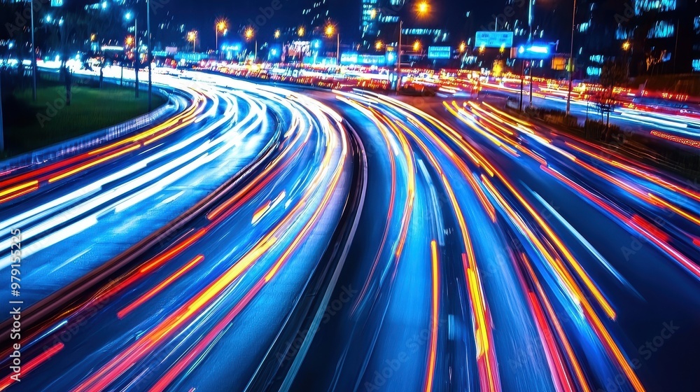Abstract City Lights Trails at Night Long Exposure Photography Abstract City Lights Trails at Night Long Exposure Photography
