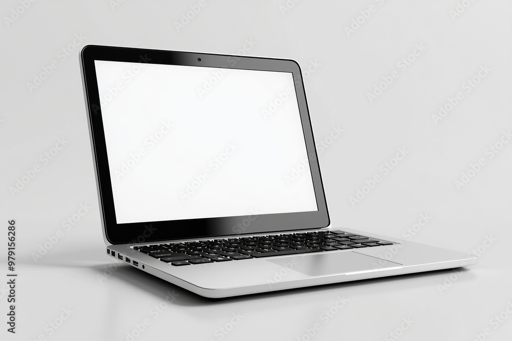 Laptop Mockup on Isolated white background created with Generative AI Laptop Mockup on Isolated white background created with Generative AI