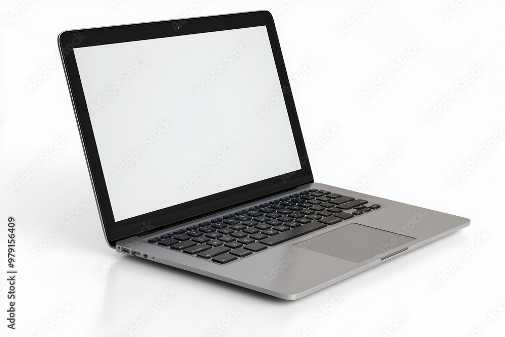 Laptop Mockup on Isolated white background created with Generative AI Laptop Mockup on Isolated white background created with Generative AI