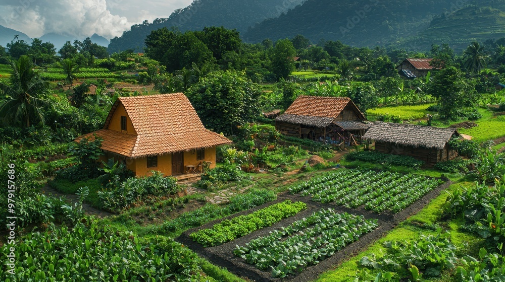 Bountiful Organic Farming: Diverse Crops and Natural Practices in Idyllic Countryside Setting Bountiful Organic Farming: Diverse Crops and Natural Practices in Idyllic Countryside Setting
