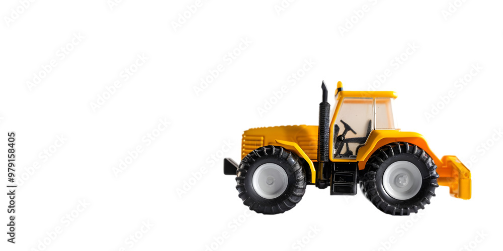 Yellow Tractor Isolated on Transparent Background Yellow Tractor Isolated on Transparent Background