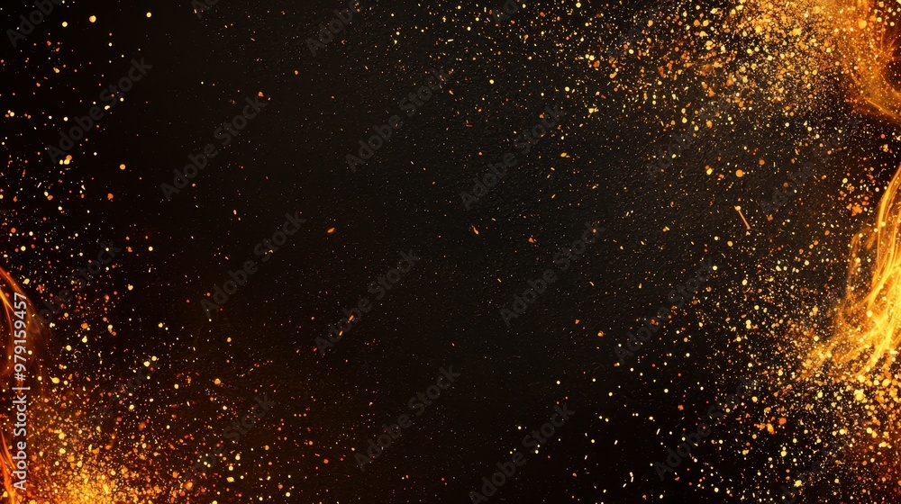Abstract Fire Sparks Background with Black Copy Space Abstract Fire Sparks Background with Black Copy Space