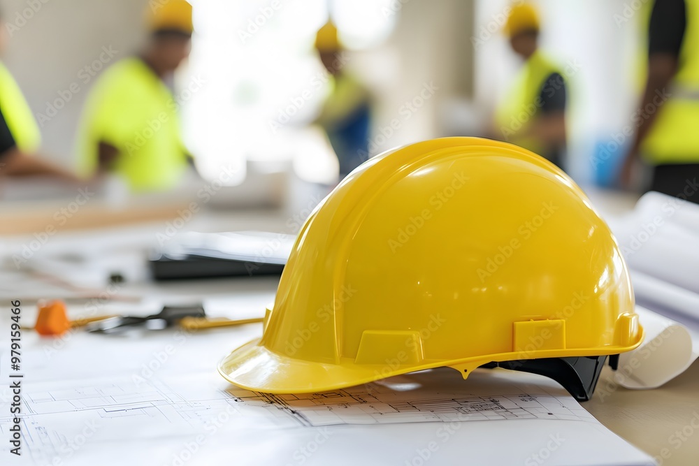 Helmet and Tools for Construction with Copy Space Image for Construction Concept and Project Planning Helmet and Tools for Construction with Copy Space Image for Construction Concept and Project Planning