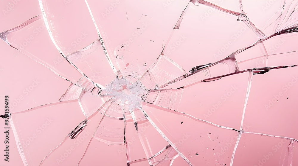 Obraz premium Shattered Glass with Pink Background.