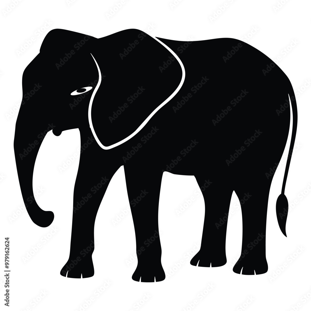 Fototapeta premium Silhouette Elephant Vector Art for Unique Design Projects