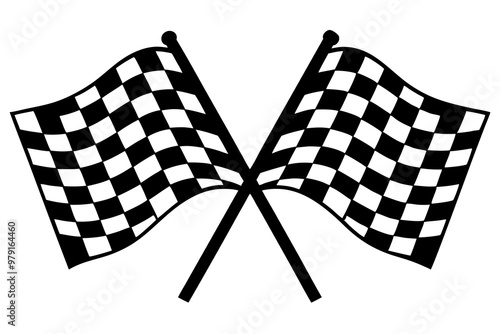 two crossed checkered Flag NASCAR Racing flag sports finish line flag svg vector cutfile for cricut ,silhouette 