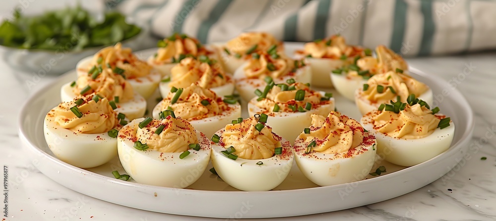 Classic Deviled Eggs with Paprika and Chives A Delicious Appetizer for Parties and Gatherings