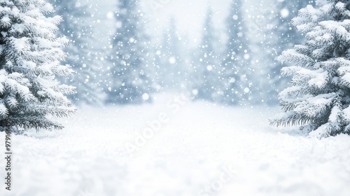 Wallpaper Mural Snowy Forest Winter Wonderland Background Torontodigital.ca