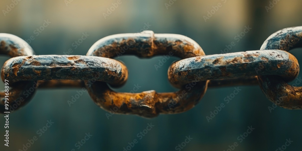 Rusted Metal Chain Close-Up Rusted Metal Chain Close-Up