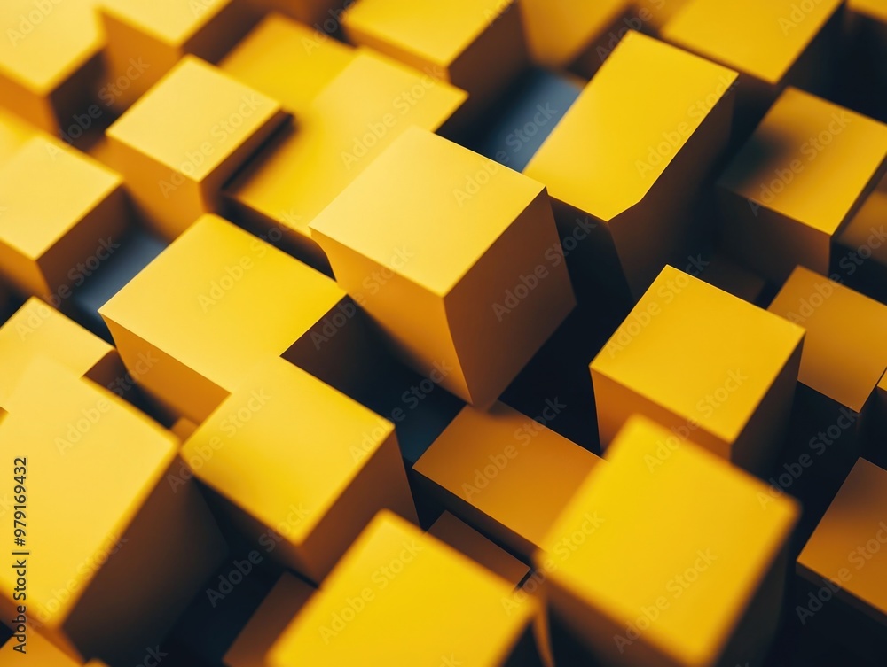 Abstract Pattern: Vibrant Yellow Cube Mosaic Abstract Pattern: Vibrant Yellow Cube Mosaic