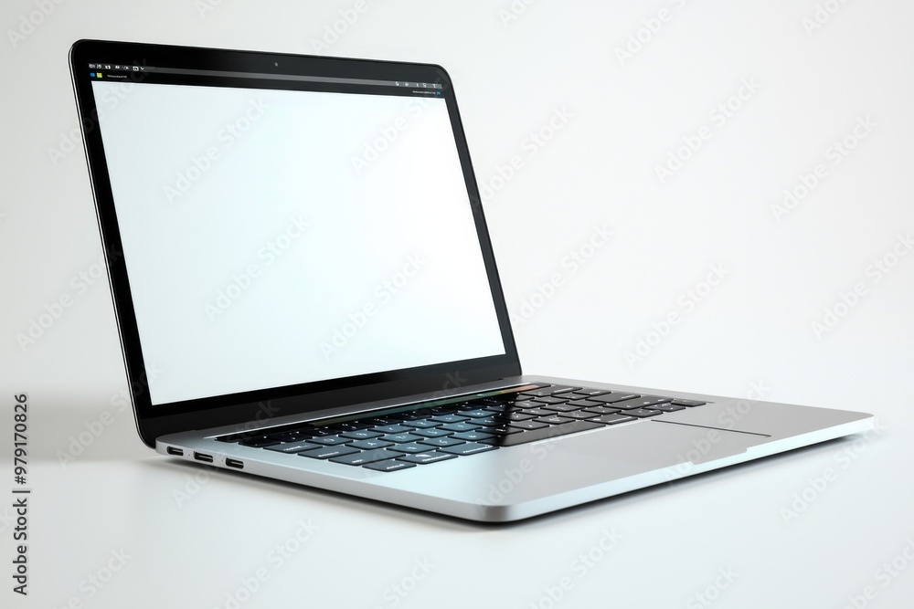 Laptop Mockup on Isolated white background created with Generative AI Laptop Mockup on Isolated white background created with Generative AI