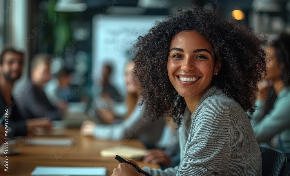 A diverse group of professionals sitting around a conference table in an office setting, focusing on teamwork and collaboration A diverse group of professionals sitting around a conference table in an office setting, focusing on teamwork and collaboration