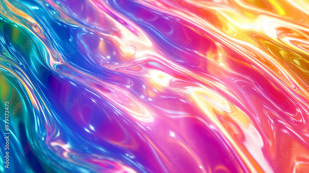 Obraz premium Vibrant Rainbow Fluid Motion 